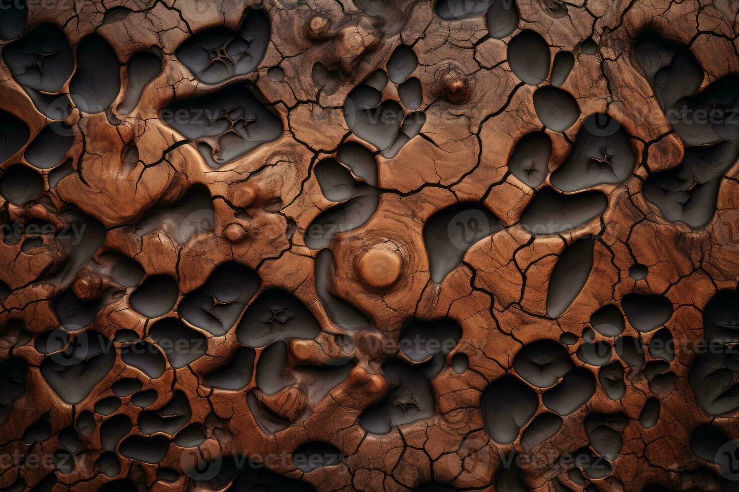 a close up of a wooden surface with cracks and holes generative ai photo