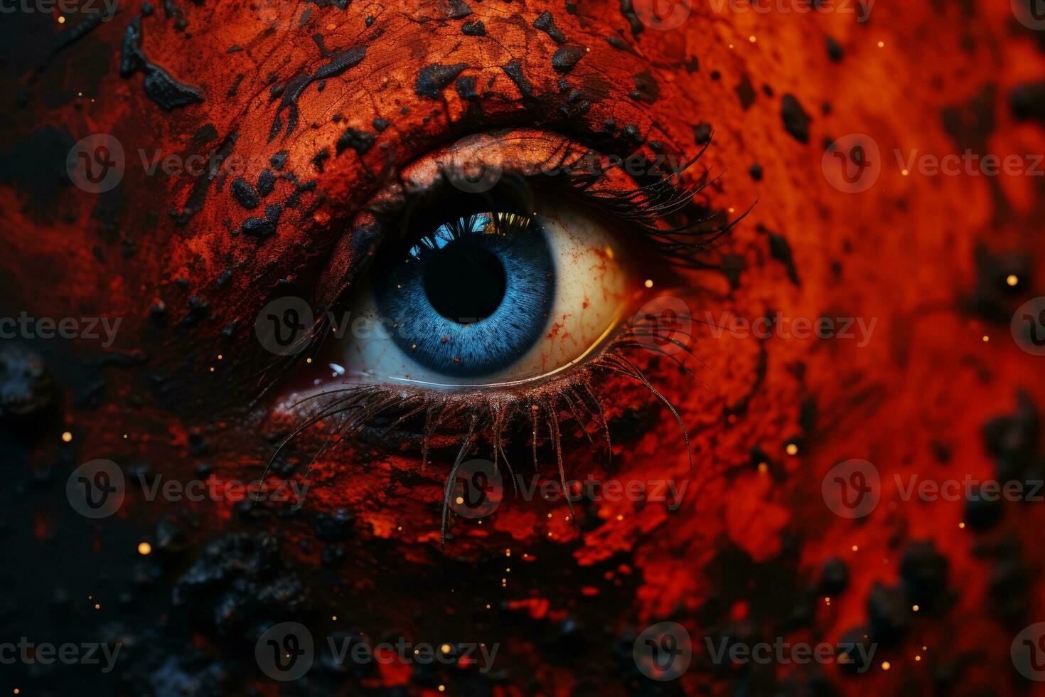 a close up of an eye with blue eyes generative ai photo