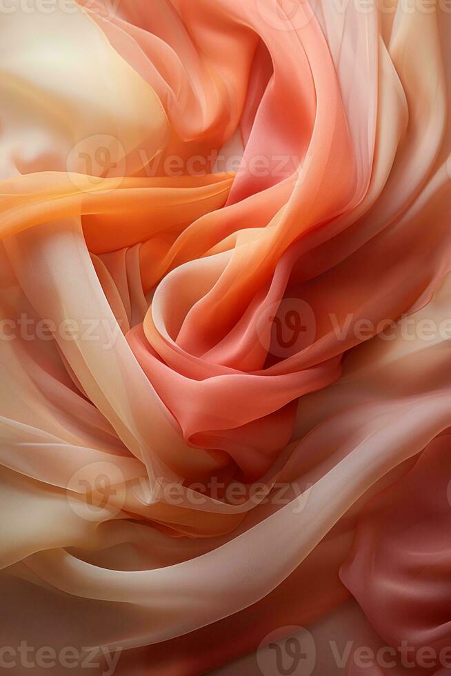 a close up of an orange and pink fabric generative ai photo