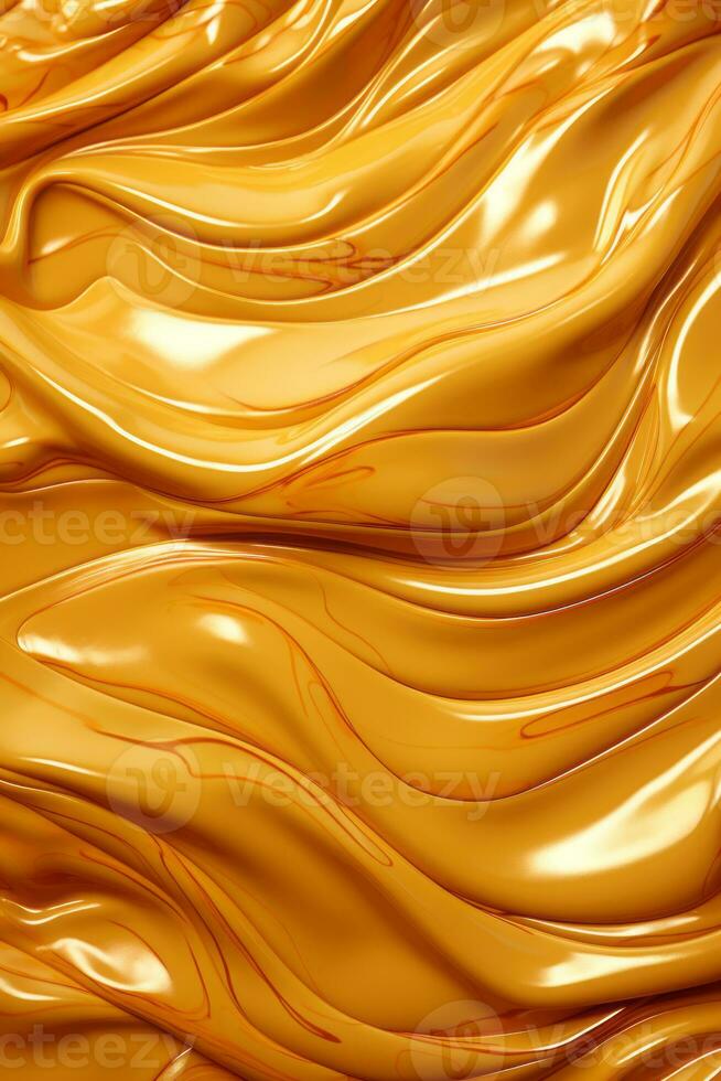 a close up of an orange liquid with wavy lines generative ai photo