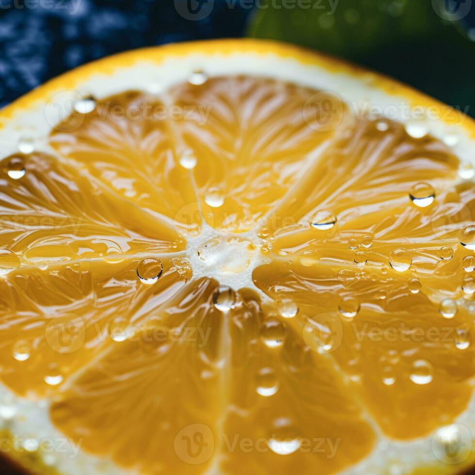 a close up of an orange with water droplets on it generative ai photo