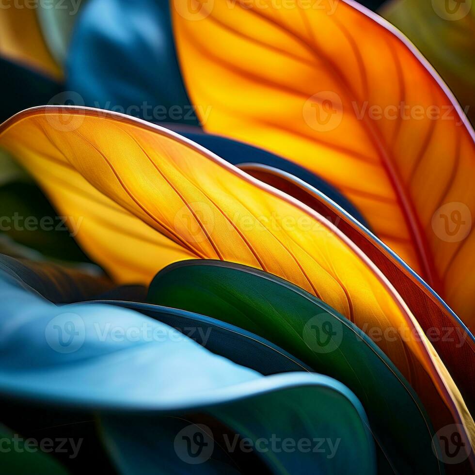a close up of colorful leaves on a black background generative ai photo