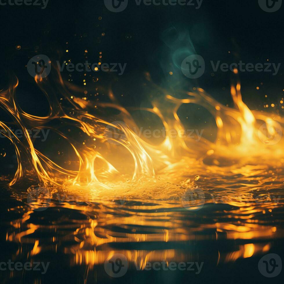 a close up of fire and water on a dark background generative ai photo