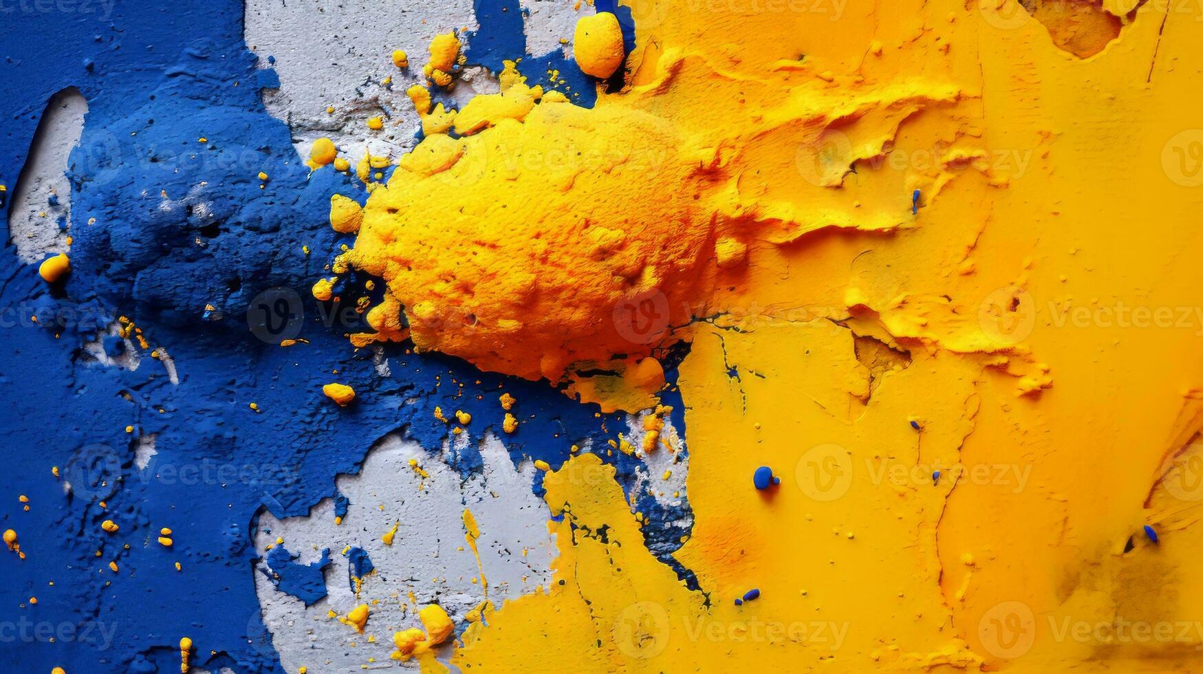a close up of paint splattered on a wall generative ai photo
