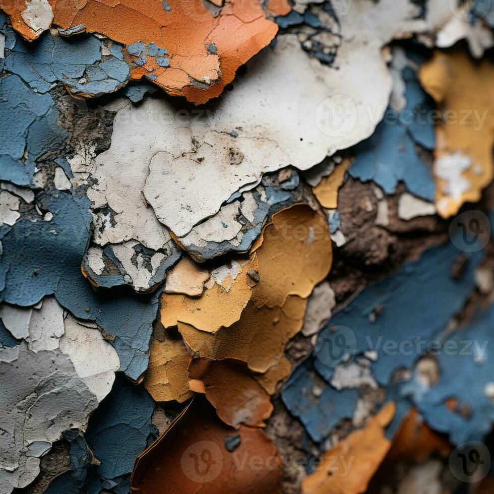 a close up of peeling paint on a wall generative ai photo
