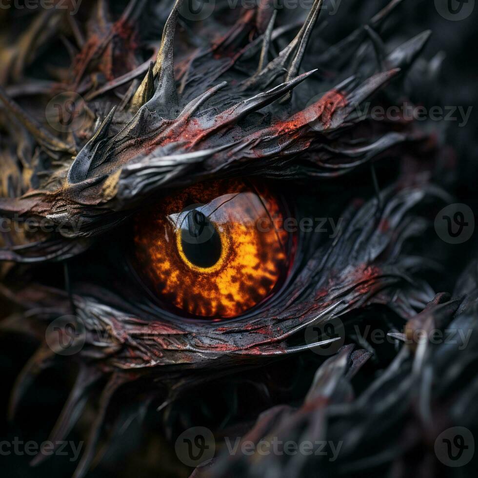 a close up of the eye of a dragon generative ai photo