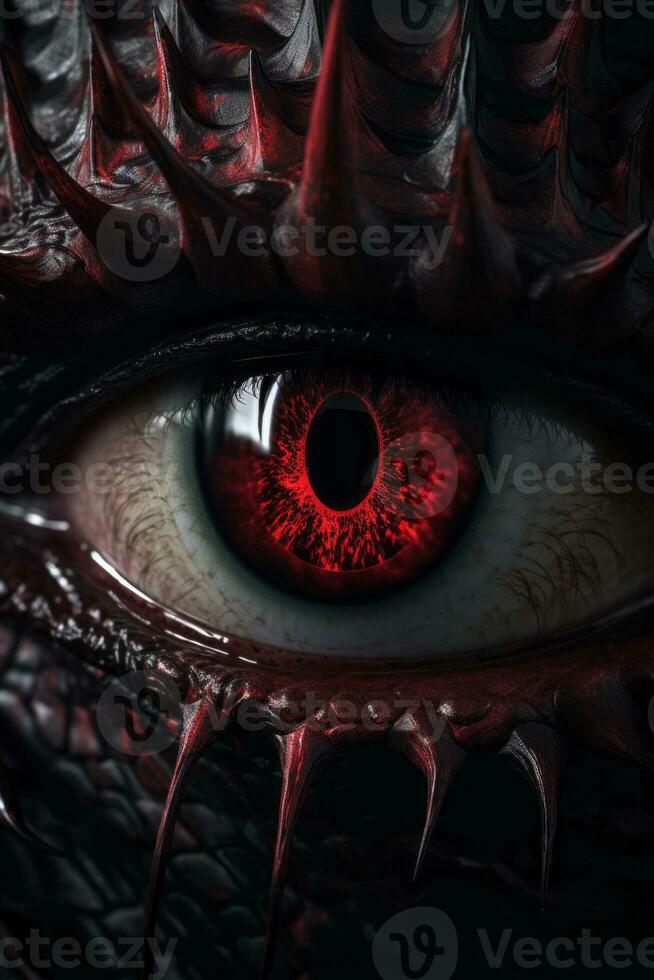 a close up of the eye of a dragon generative ai photo
