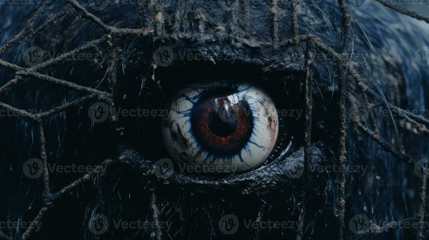a close up of the eye of a spider generative ai photo