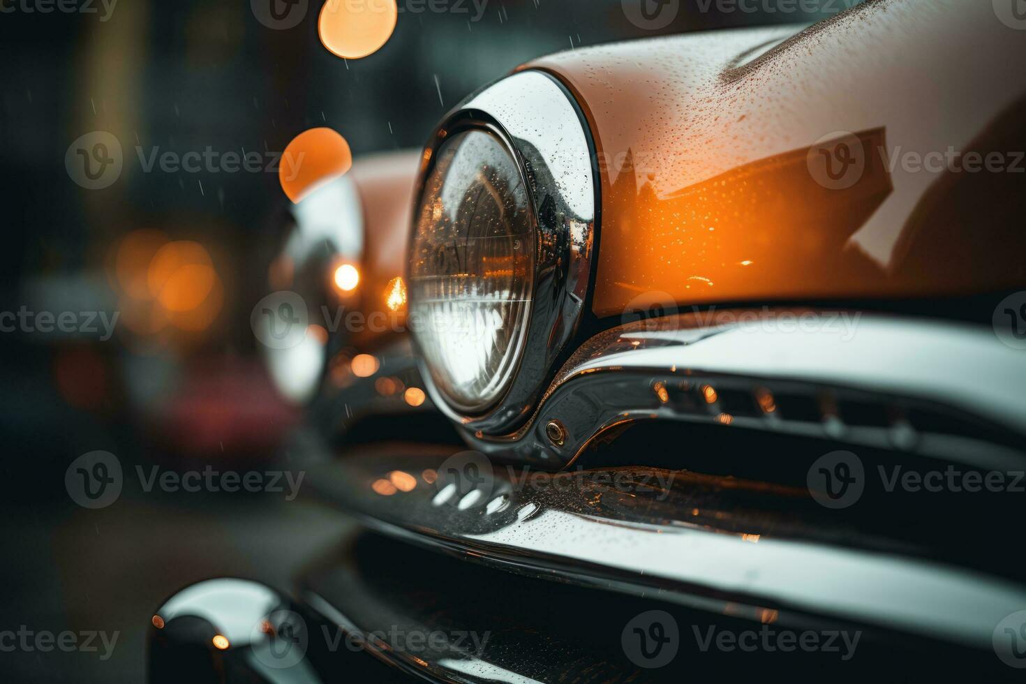 a close up of the front of an old car generative ai photo