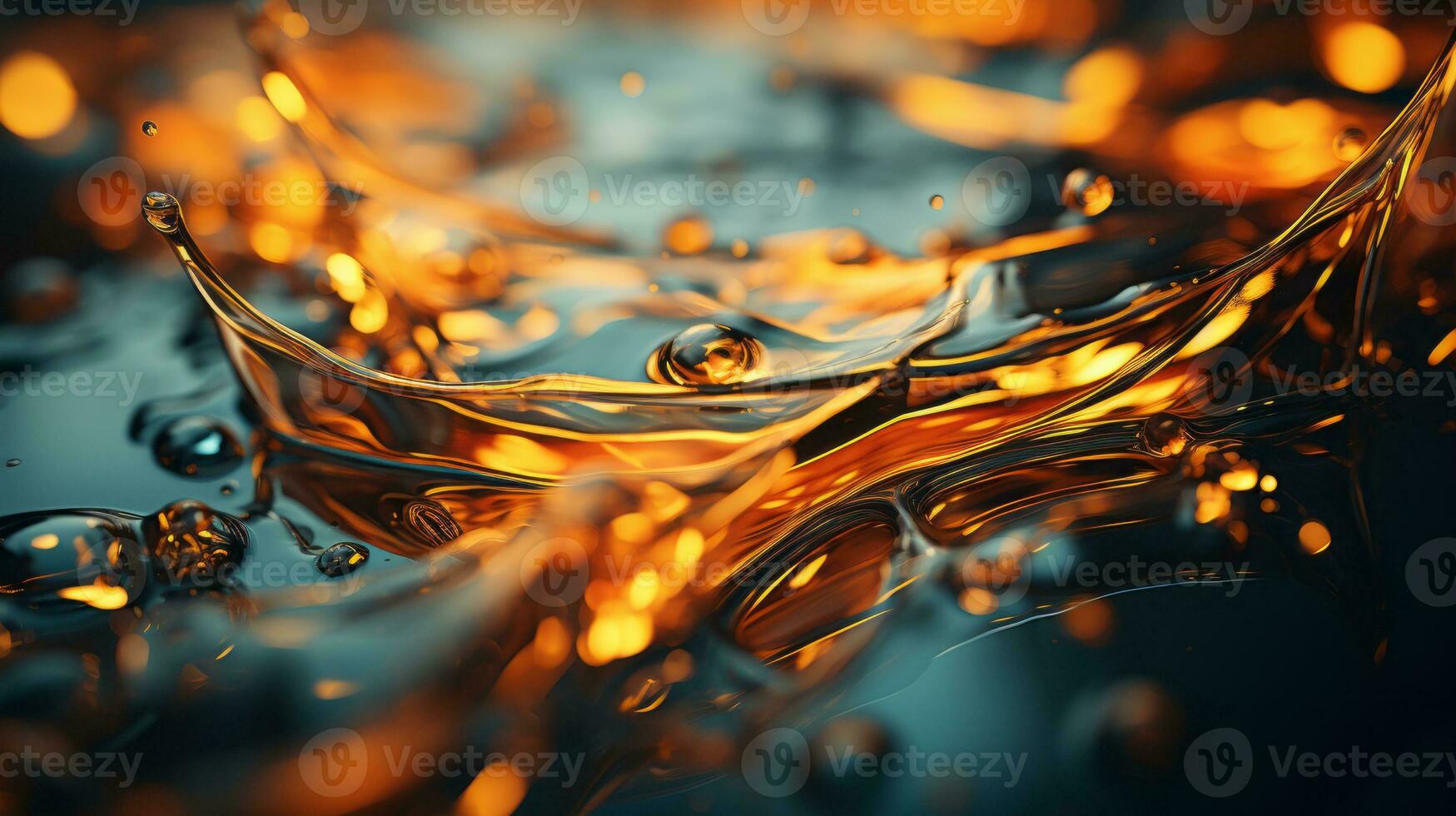 a close up of water and oil on a black background generative ai photo