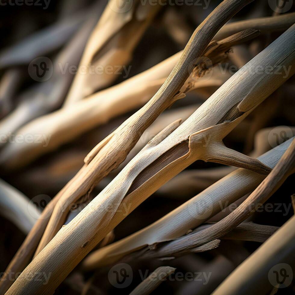 a close up view of a bunch of twigs generative ai photo