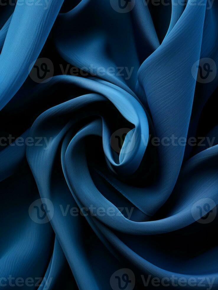 a close up view of a blue fabric generative ai photo