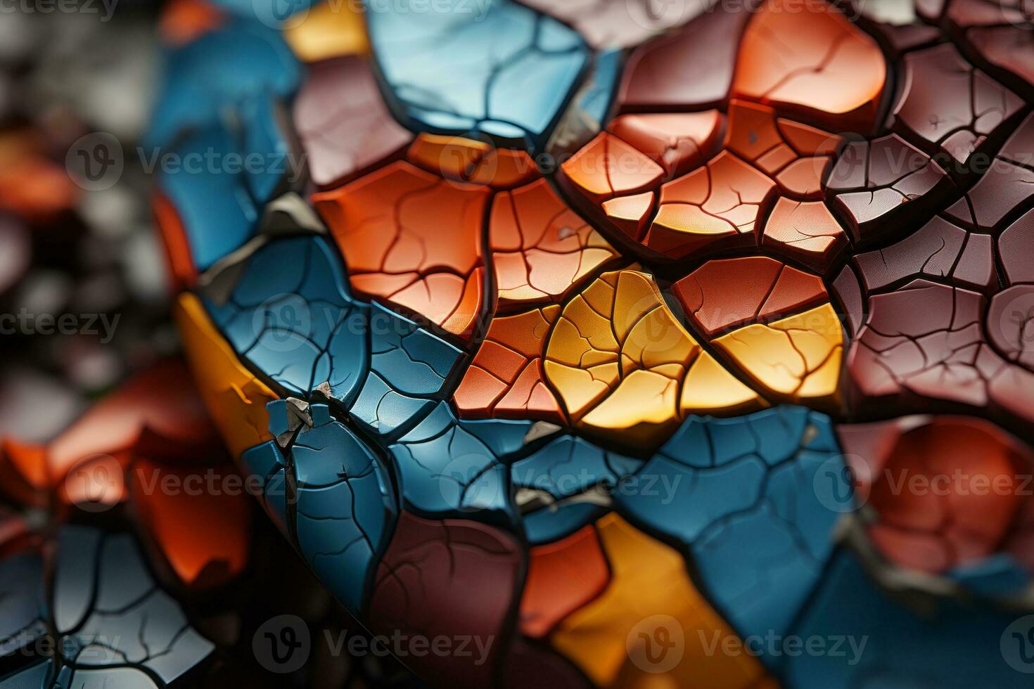 a close up view of a colorful piece of broken glass generative ai photo