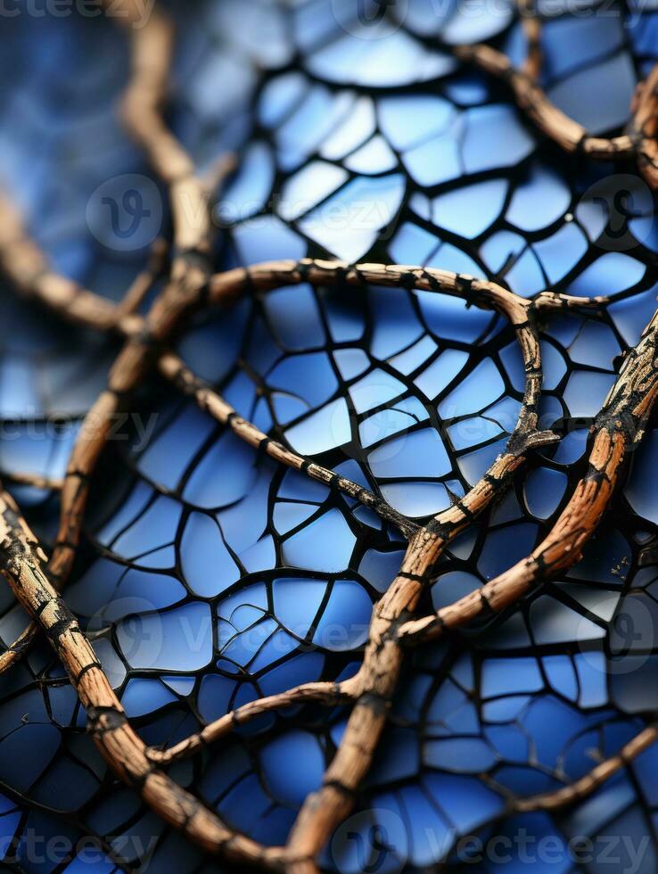a close up view of a cracked glass surface generative ai photo