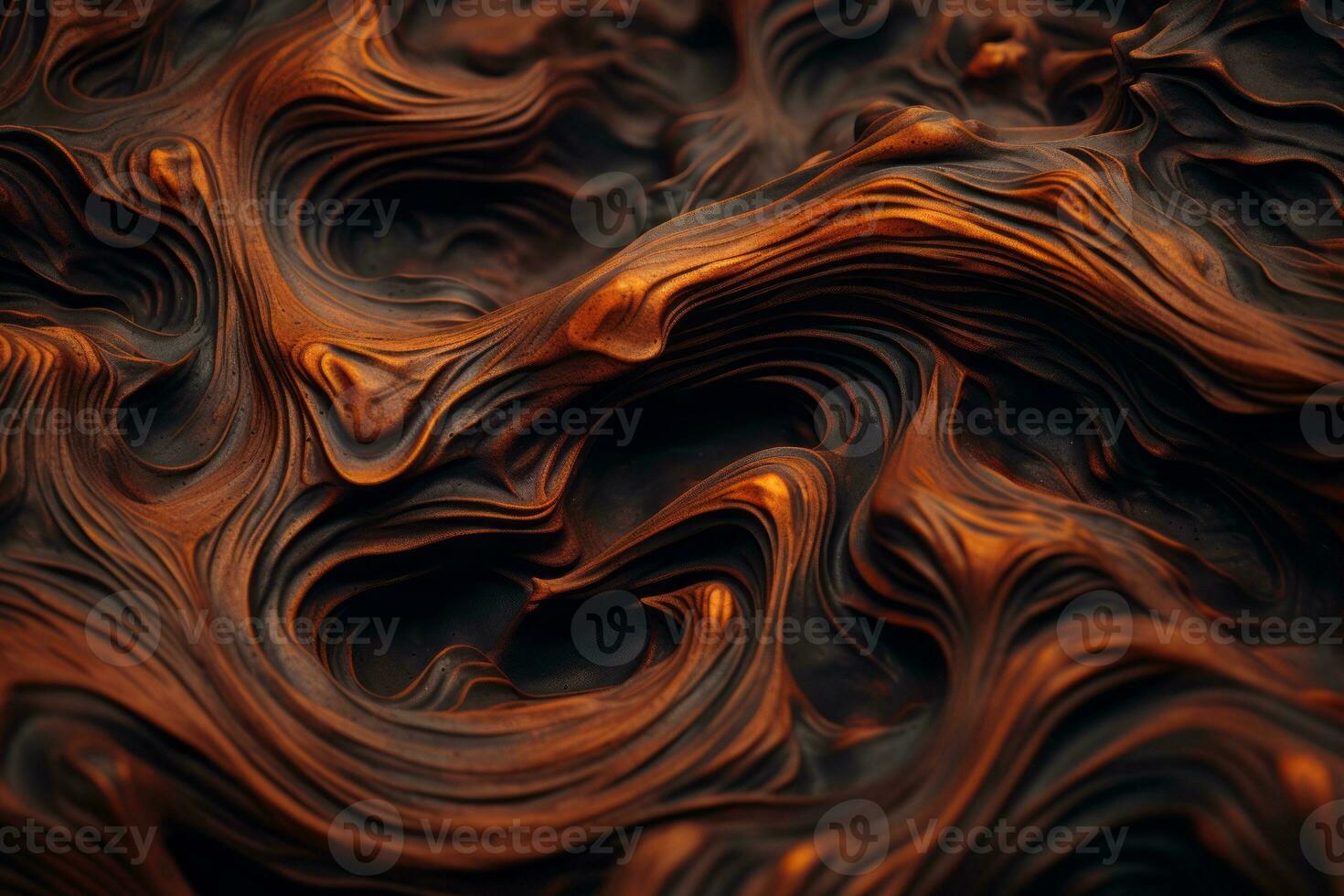 a close up view of a swirl of brown and black paint generative ai photo