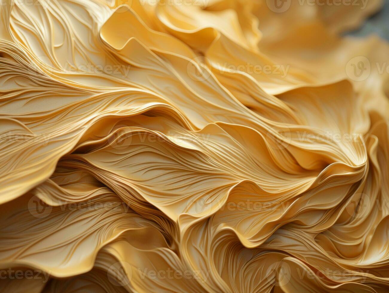 a close up view of a yellow wavy fabric generative ai photo