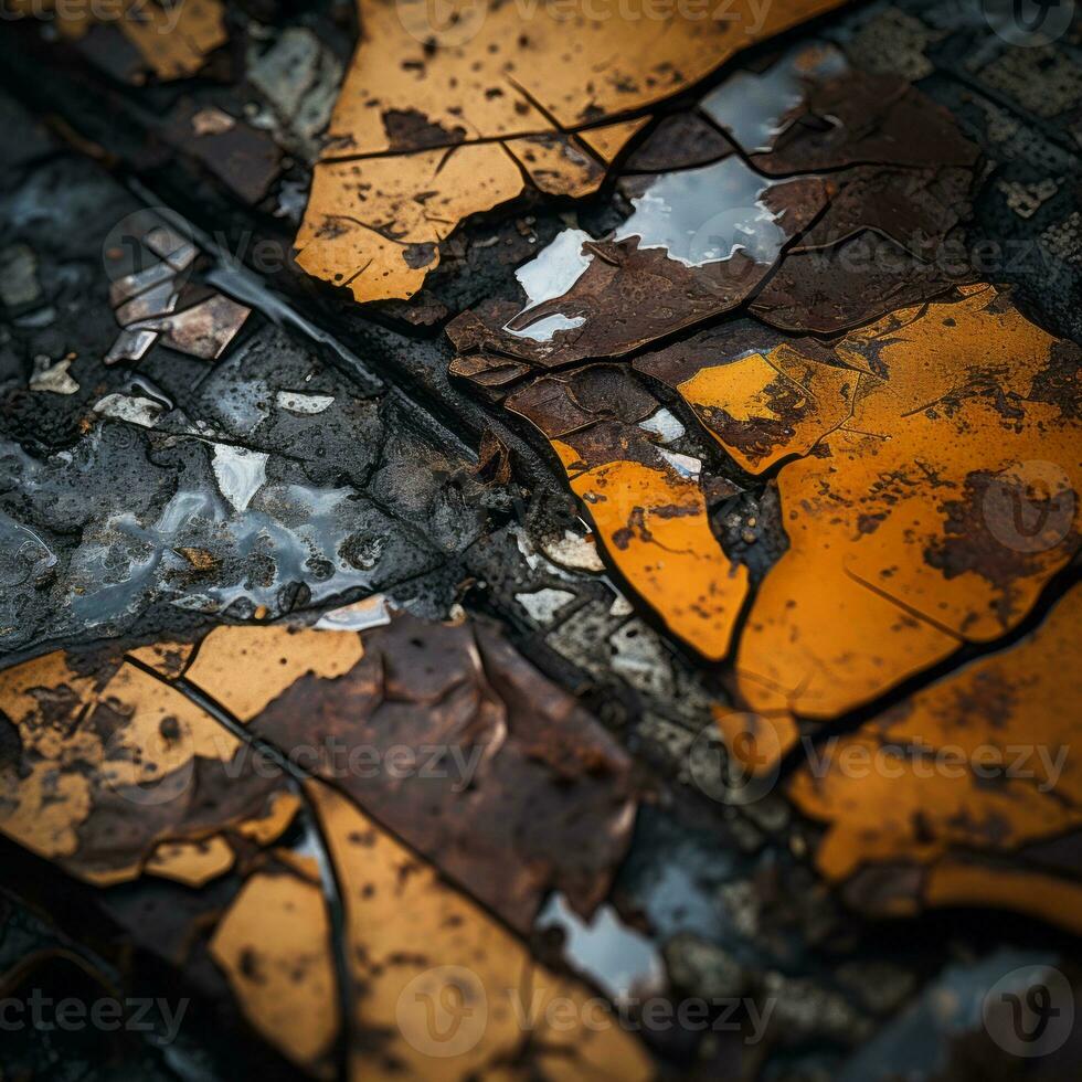 a close up view of an orange and black surface generative ai photo