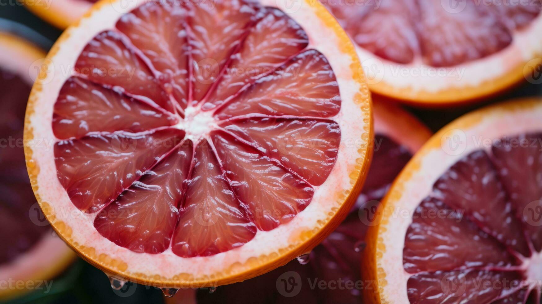 a close up view of blood oranges generative ai photo