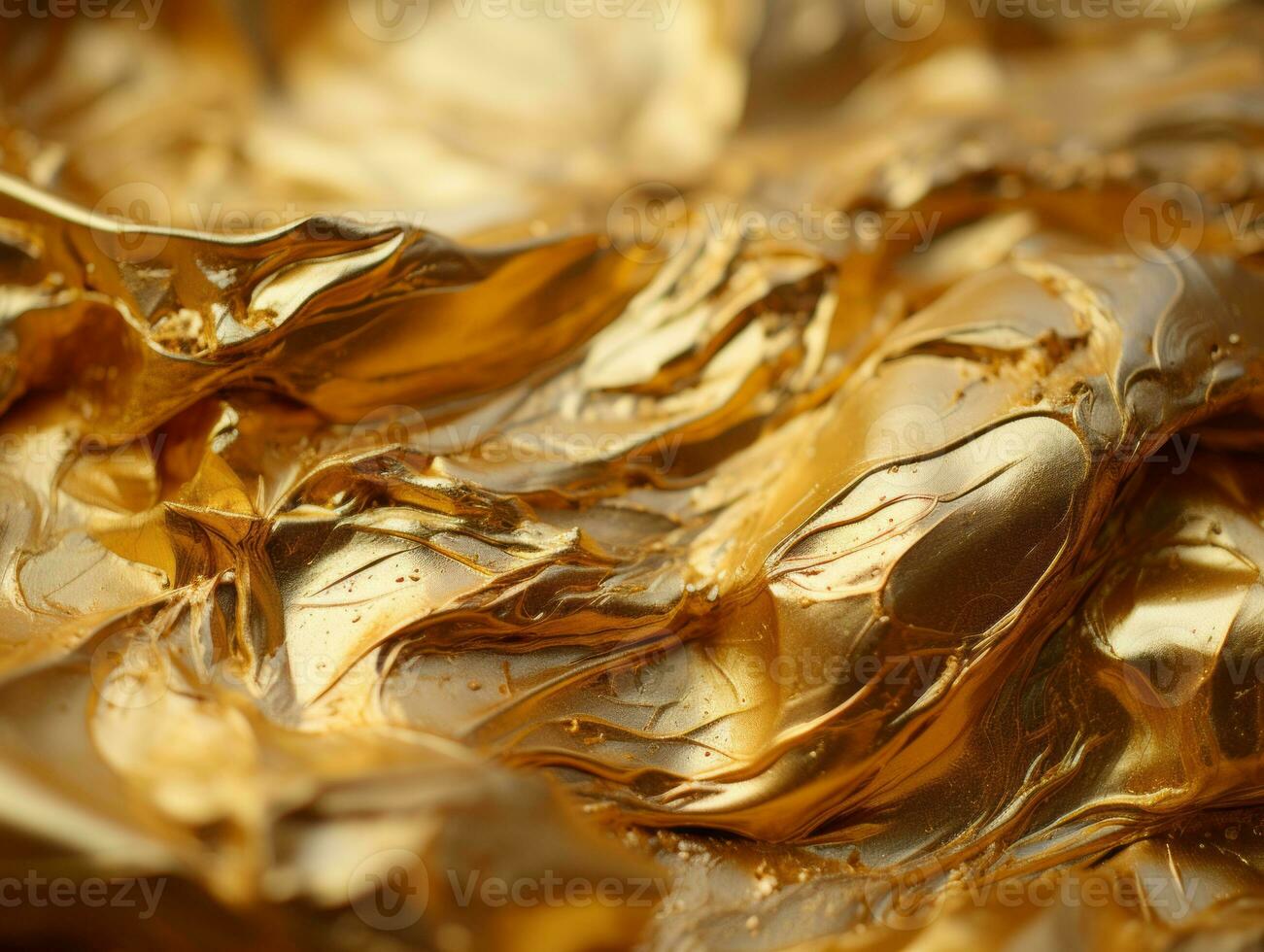 a close up view of gold paint on a surface generative ai photo