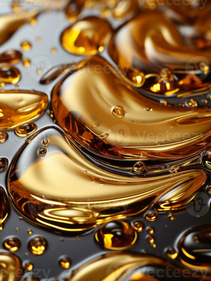 a close up view of oil droplets on a surface generative ai photo