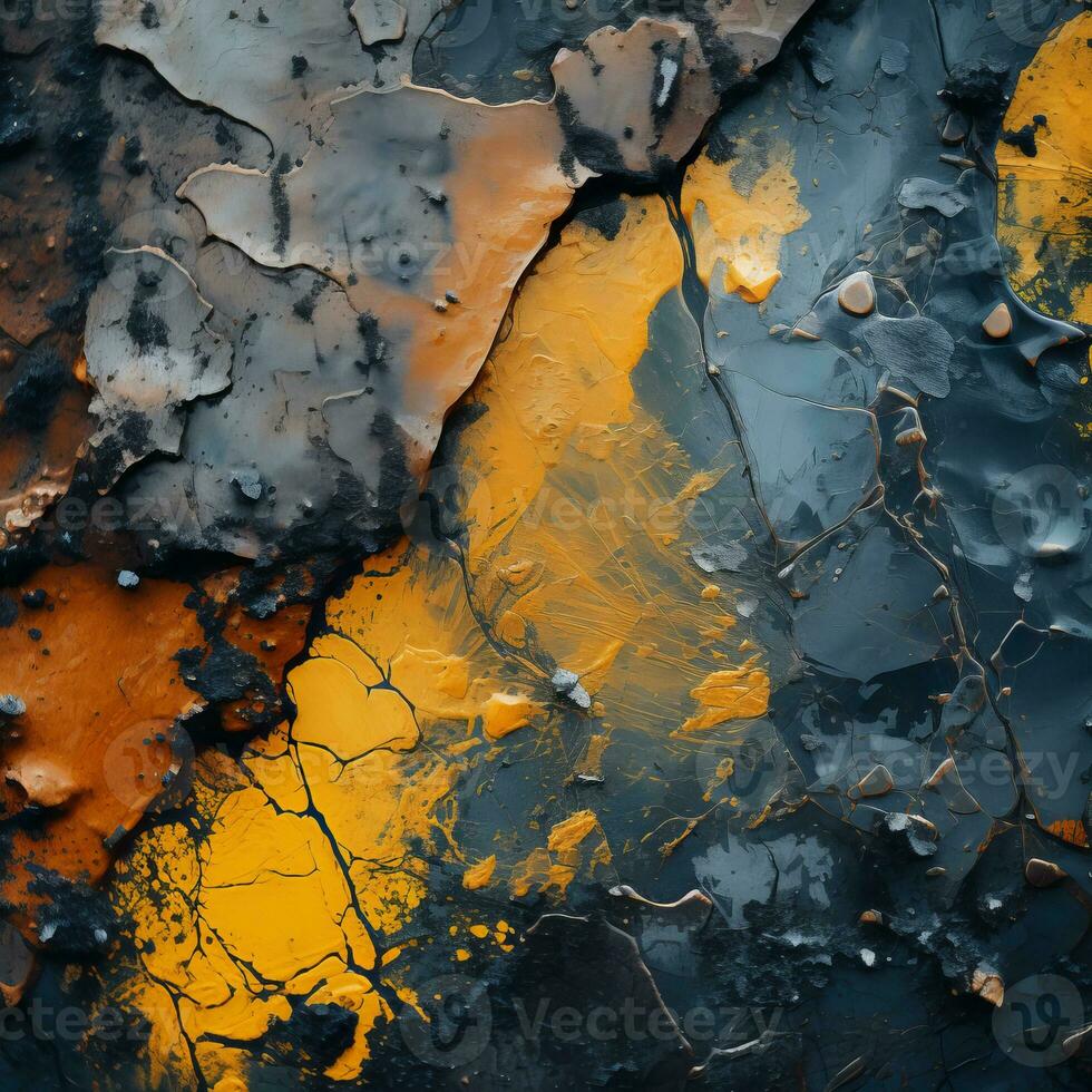 a close up view of paint splattered on a wall generative ai photo