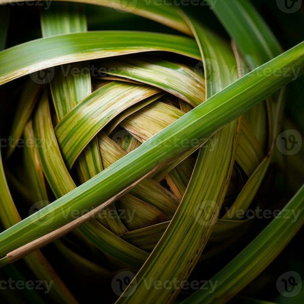 a close up view of the leaves of a plant generative ai photo