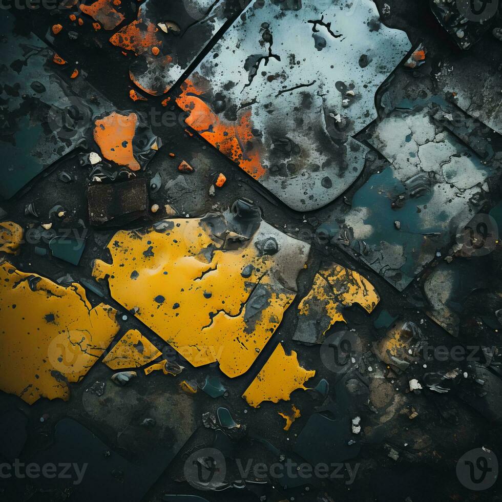 a close up view of the surface of an old building generative ai photo