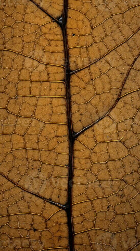 a close up view of the veins on a leaf generative ai photo