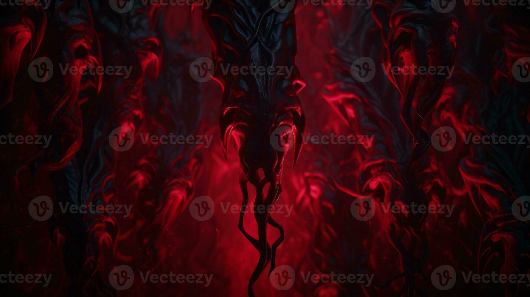 a dark red and black background with many tentacles generative ai photo