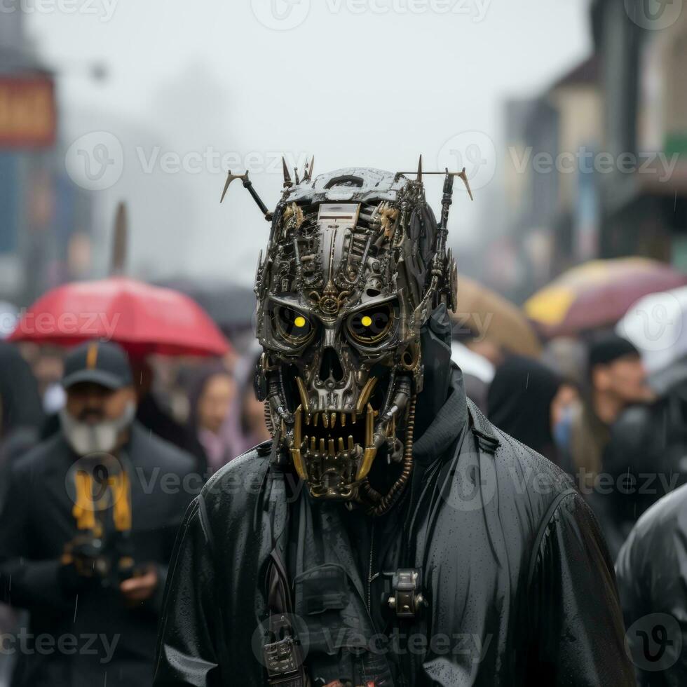 a man wearing a mask generative ai photo