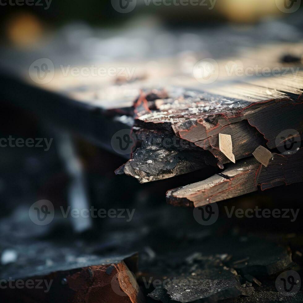 a piece of wood that has been broken off of a table generative ai photo