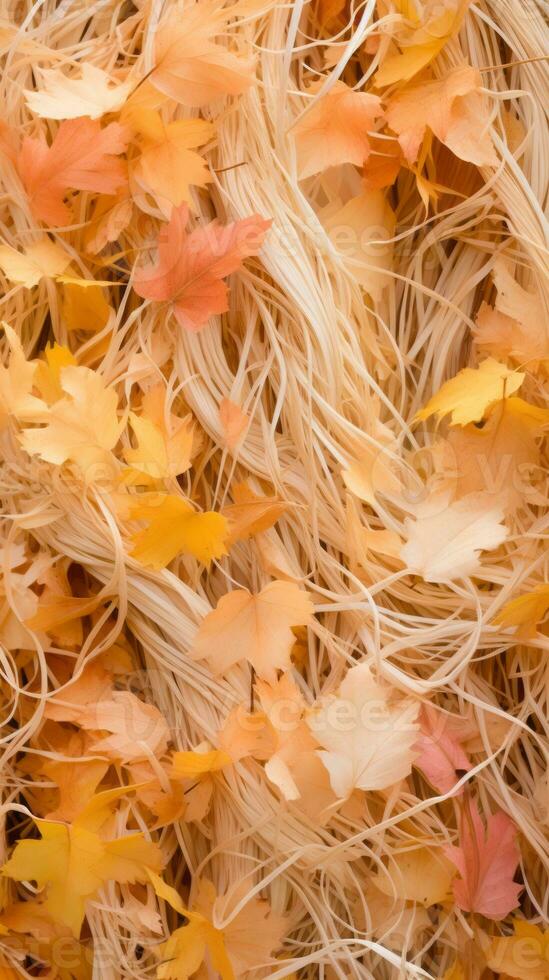 a pile of autumn leaves is shown in this photo generative ai