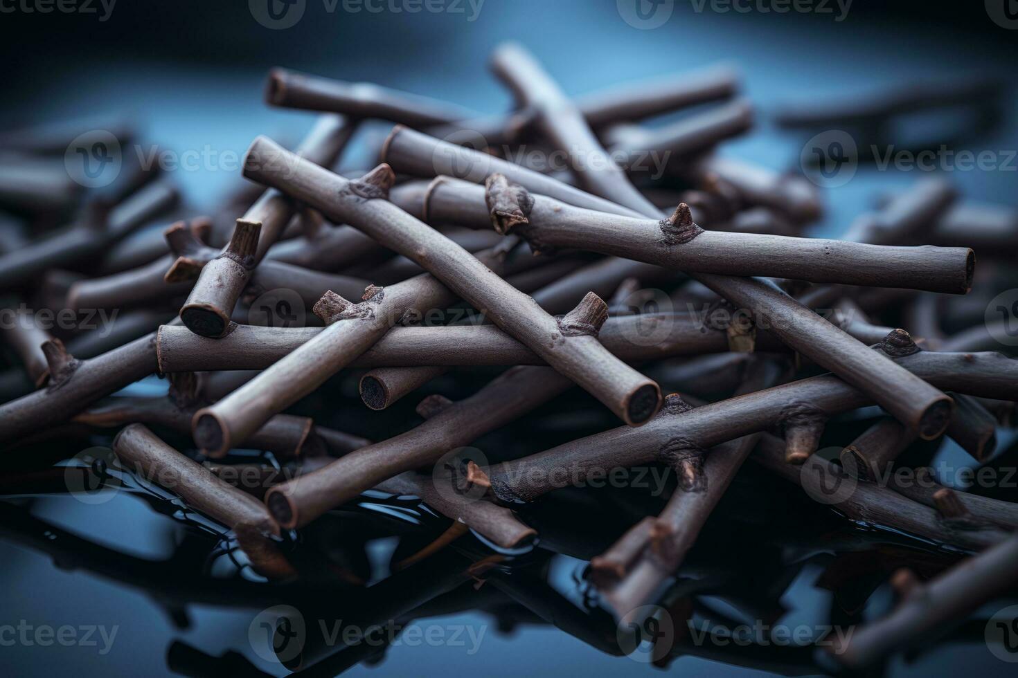 a pile of dark chocolate sticks on a table generative ai photo