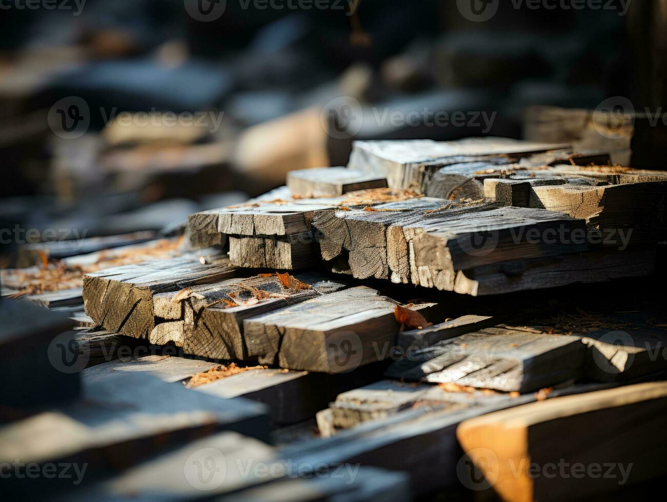 a pile of wood is shown in this photo generative ai