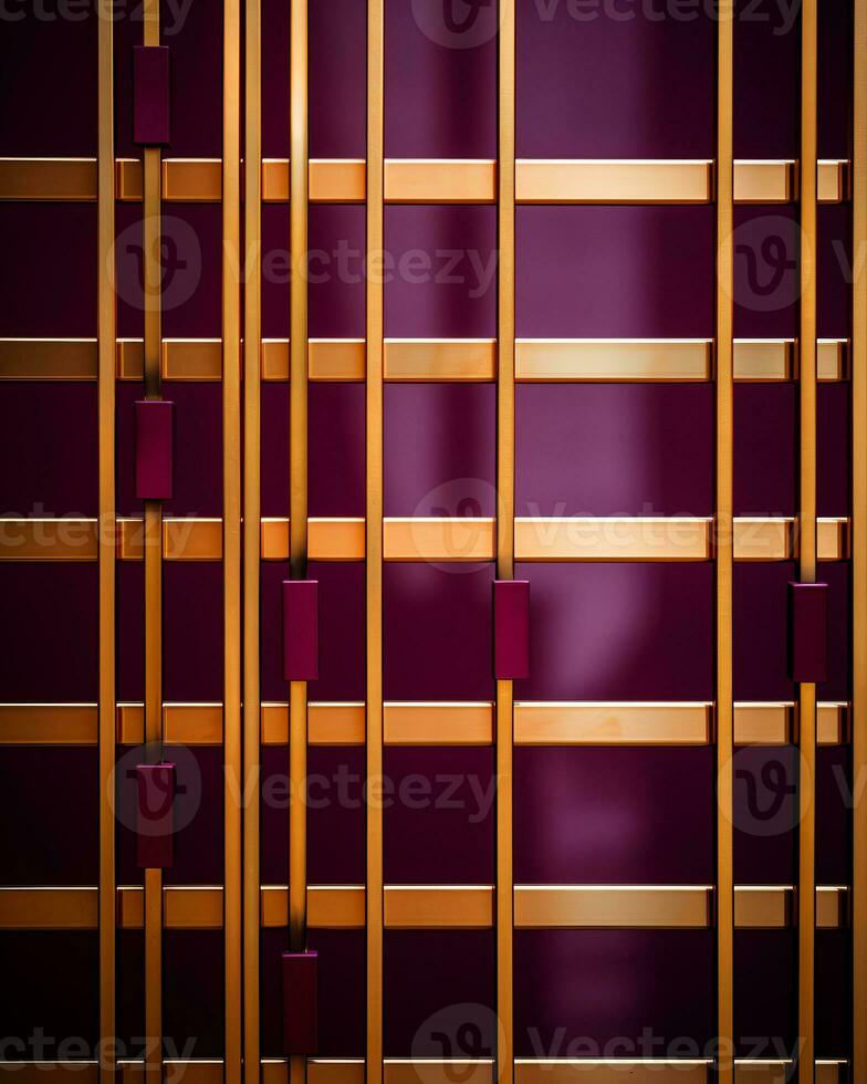 a purple and gold wall with bars on it generative ai photo