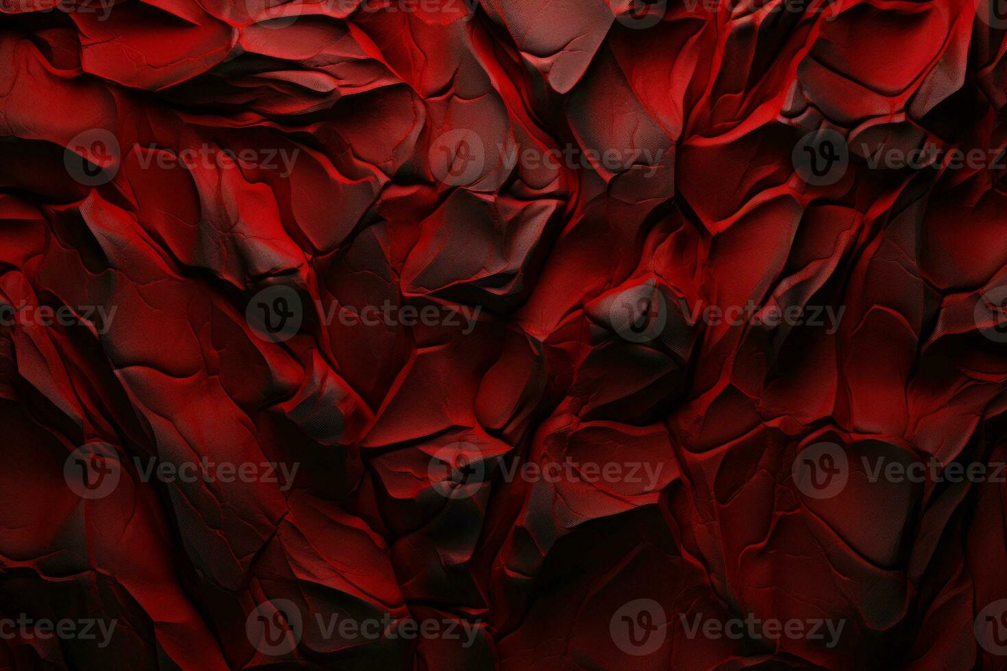 a red and black background with crumpled fabric generative ai photo