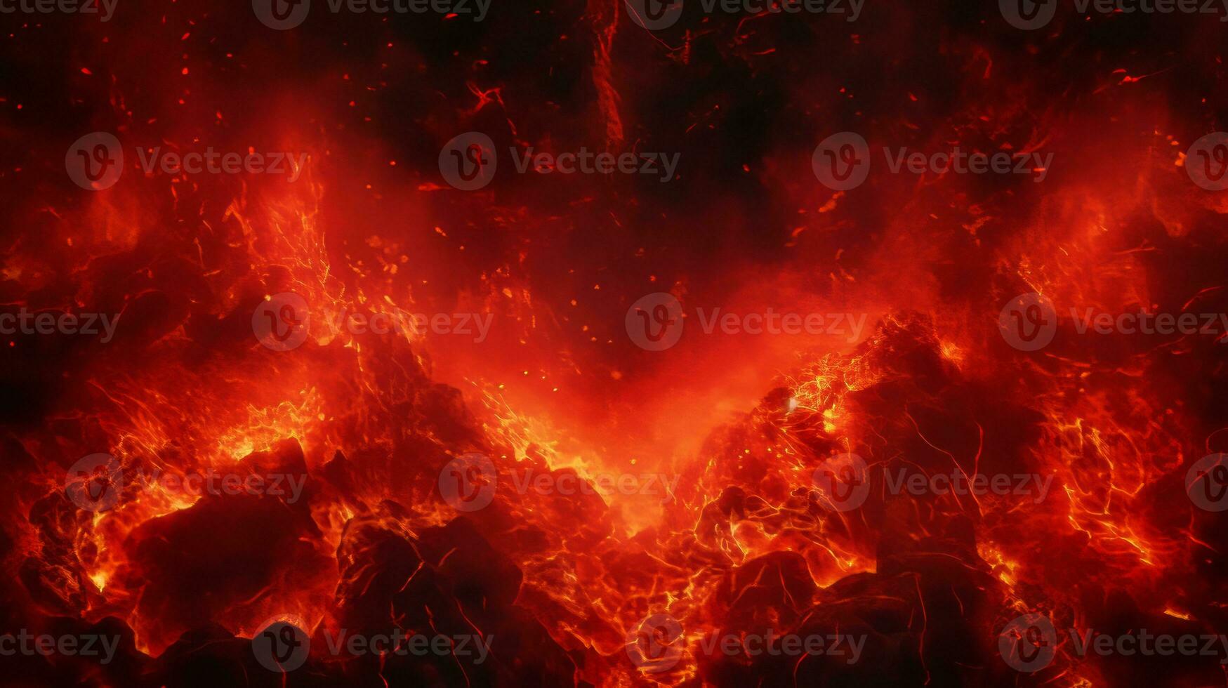 a red and black background with flames and smoke generative ai photo