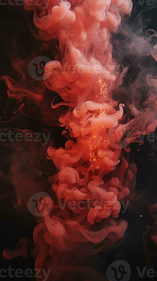 a red smoke is floating in the water generative ai photo