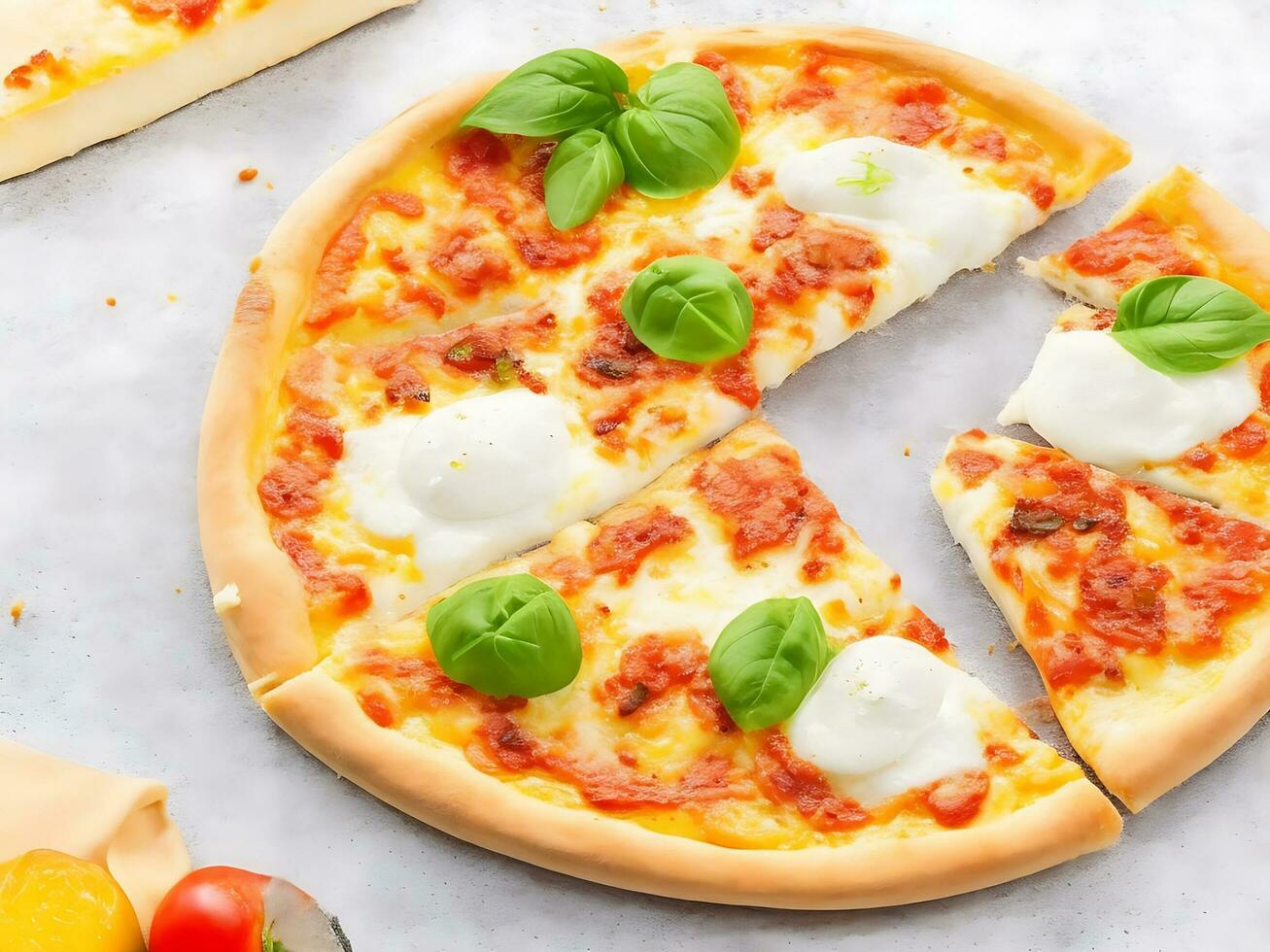 Delicious Cheese Pizza AI Generated Image photo