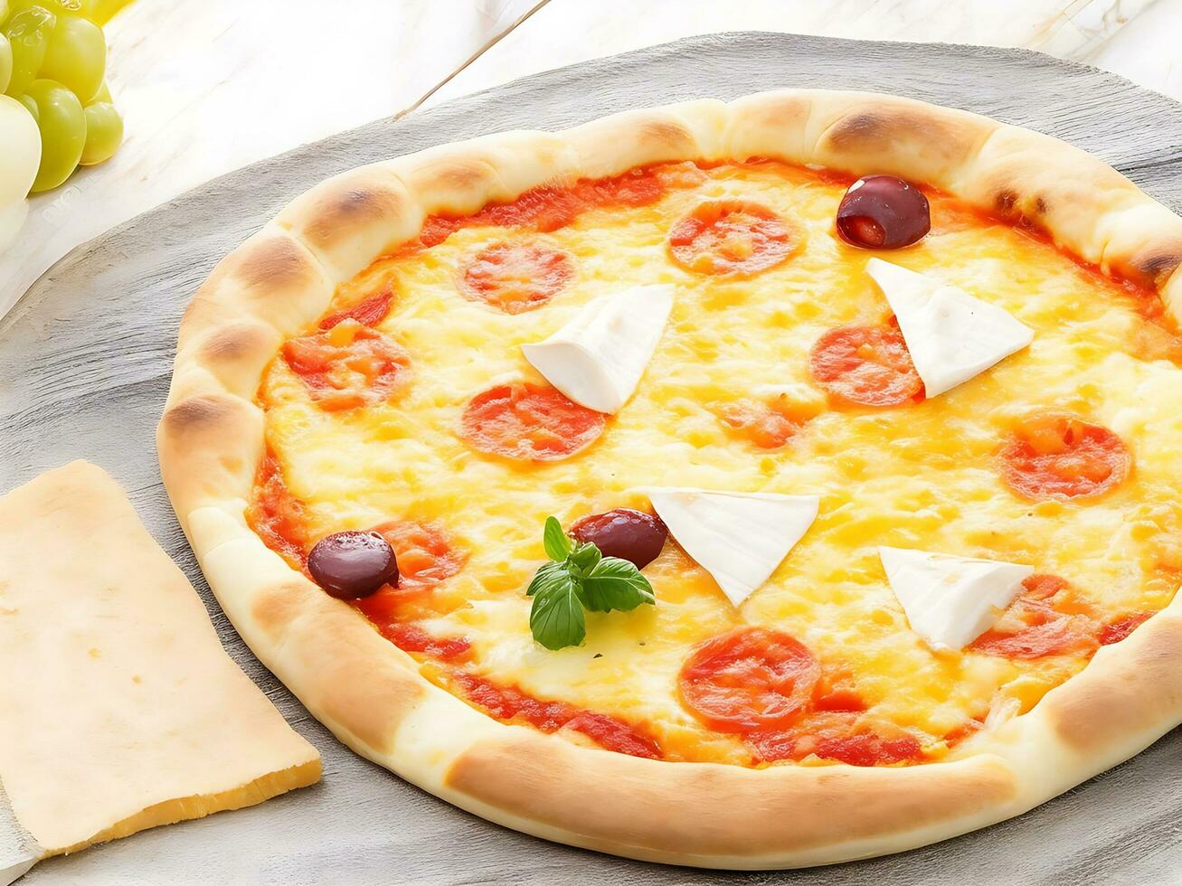 Delicious Cheese Pizza AI Generated Image photo