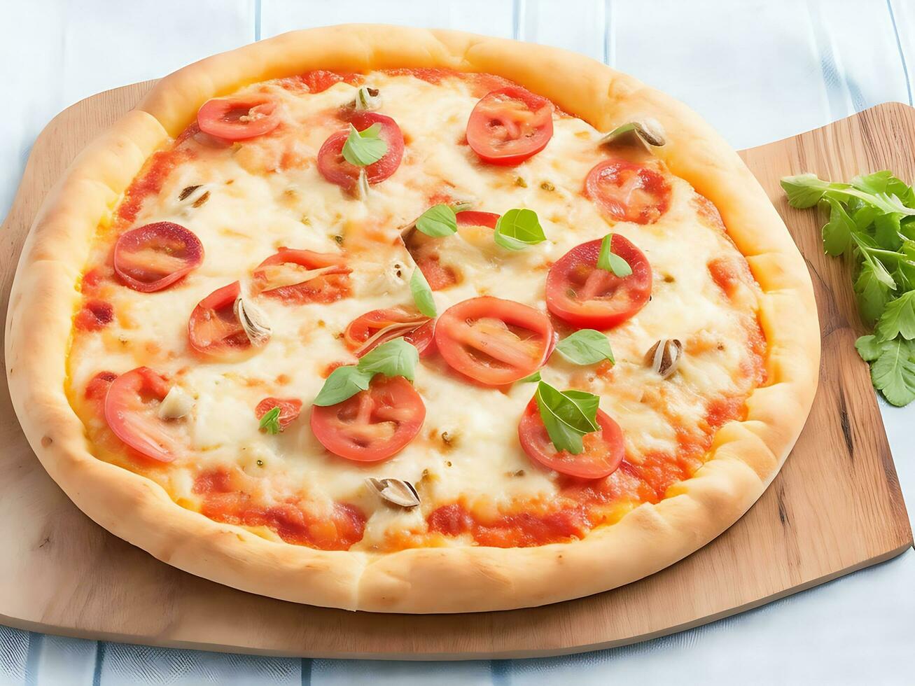 Delicious Cheese Pizza AI Generated Image photo