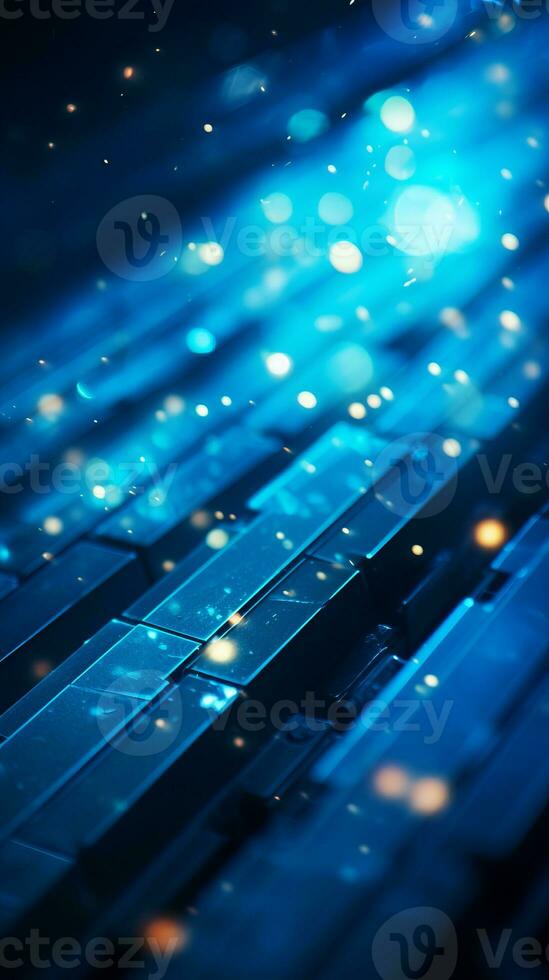 abstract blue background with lights and bokeh effect generative ai photo