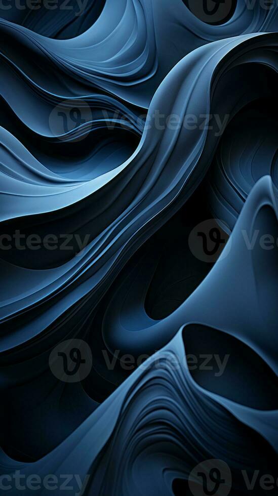 abstract blue waves background design generative ai photo