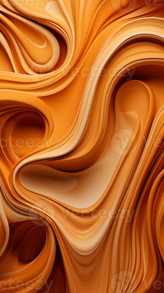 abstract orange swirls on a black background generative ai photo