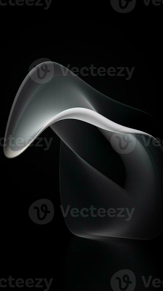 an abstract black and white image of a curved object generative ai photo