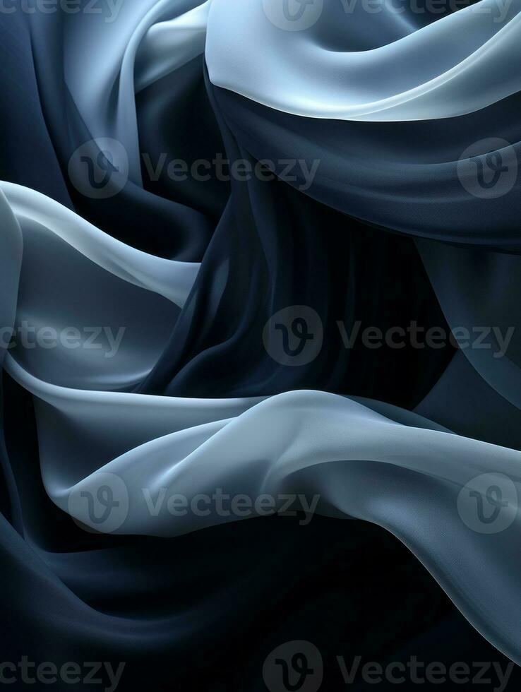 an abstract image of a black and white fabric generative ai photo