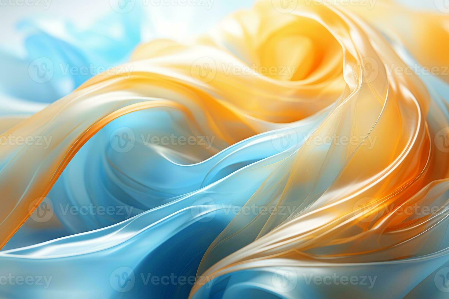 an abstract image of a blue and orange fabric generative ai photo