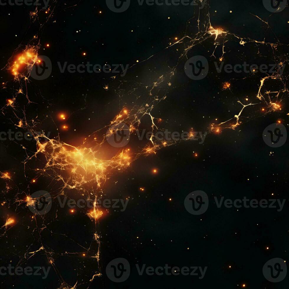 an abstract image of a galaxy with glowing lights generative ai photo