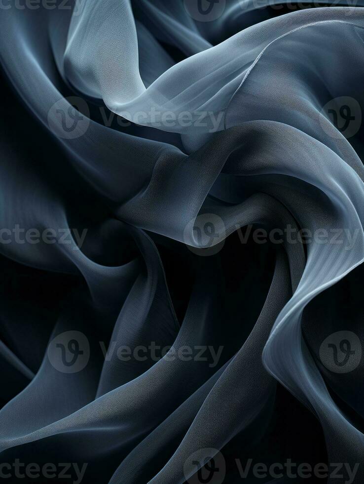 an abstract image of a dark blue fabric generative ai photo