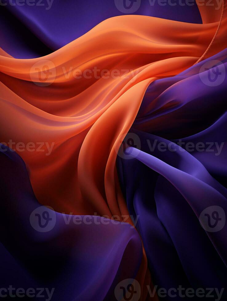 an abstract image of a purple and orange fabric generative ai photo